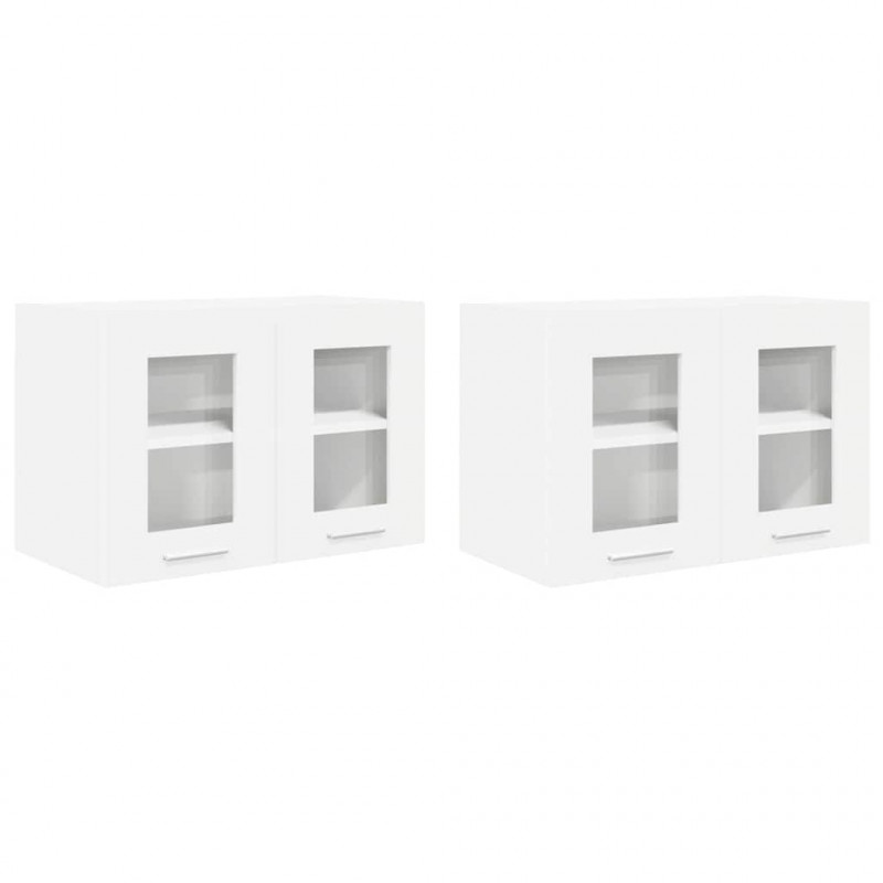 Szafka wisząca z przechowywaniem 2 pcs Biały 60 x 31 x 40 cm