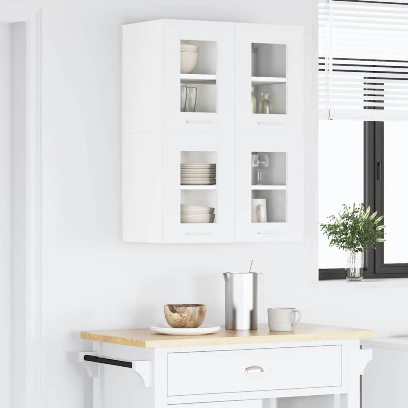 Szafka wisząca z przechowywaniem 2 pcs Biały 60 x 31 x 40 cm