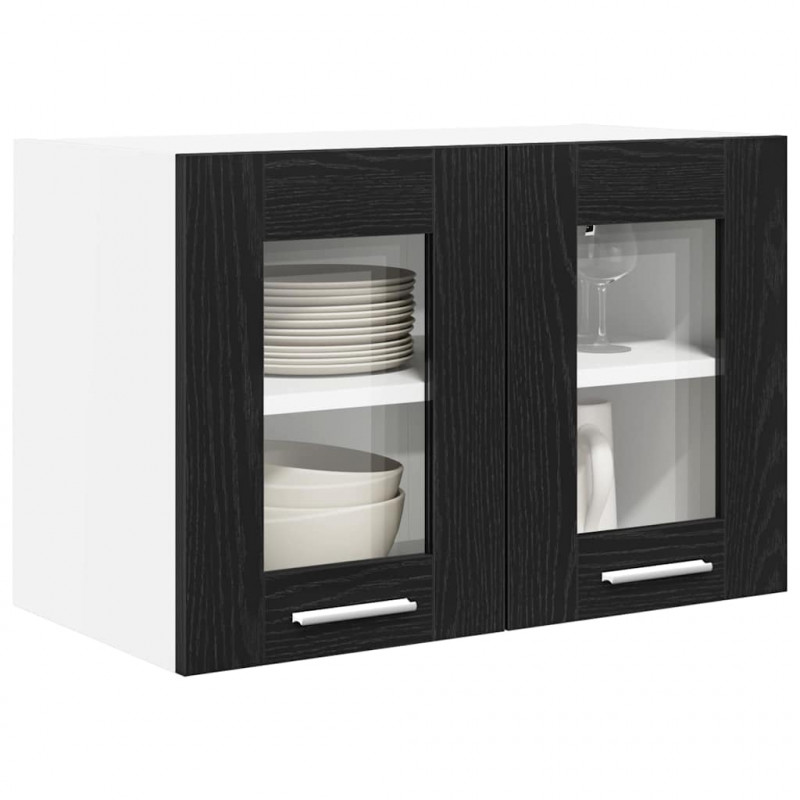 Szafka wisząca z drzwiami 2 pcs Czarny Dąb 60 x 31 x 40 cm