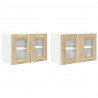 Szafka wisząca z drzwiami 2 pcs Dąb Sonoma 60 x 31 x 40 cm