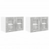 Szafka wisząca z drzwiami 2 pcs Betonowy szary 60 x 31 x 40 cm