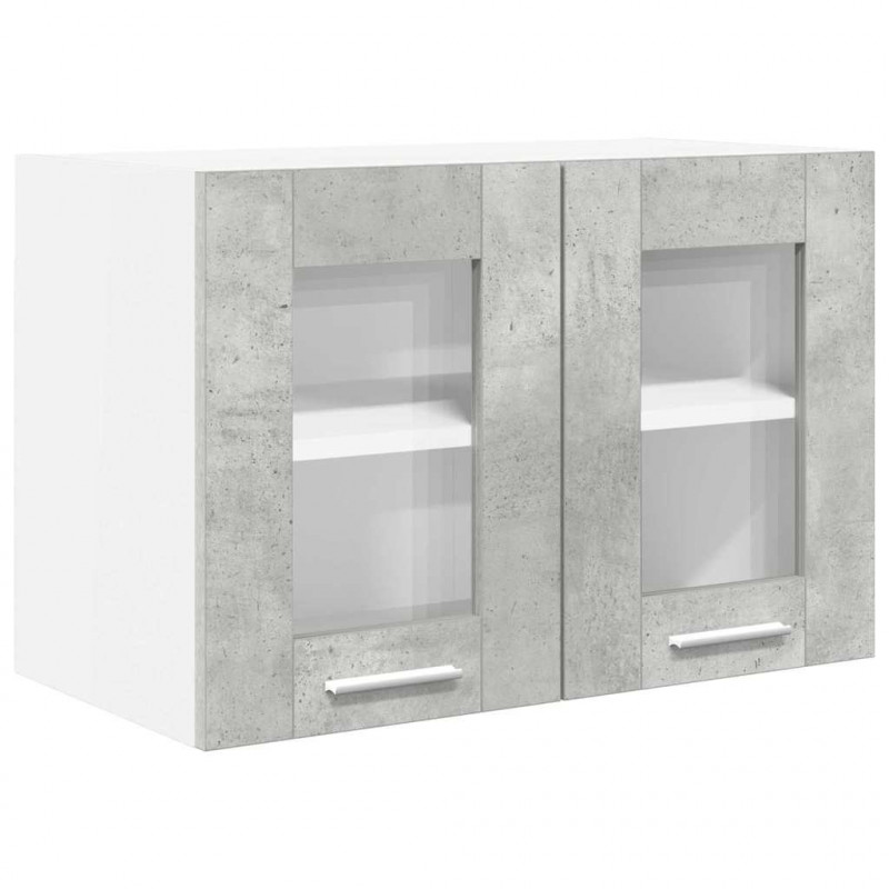 Szafka wisząca z drzwiami 2 pcs Betonowy szary 60 x 31 x 40 cm