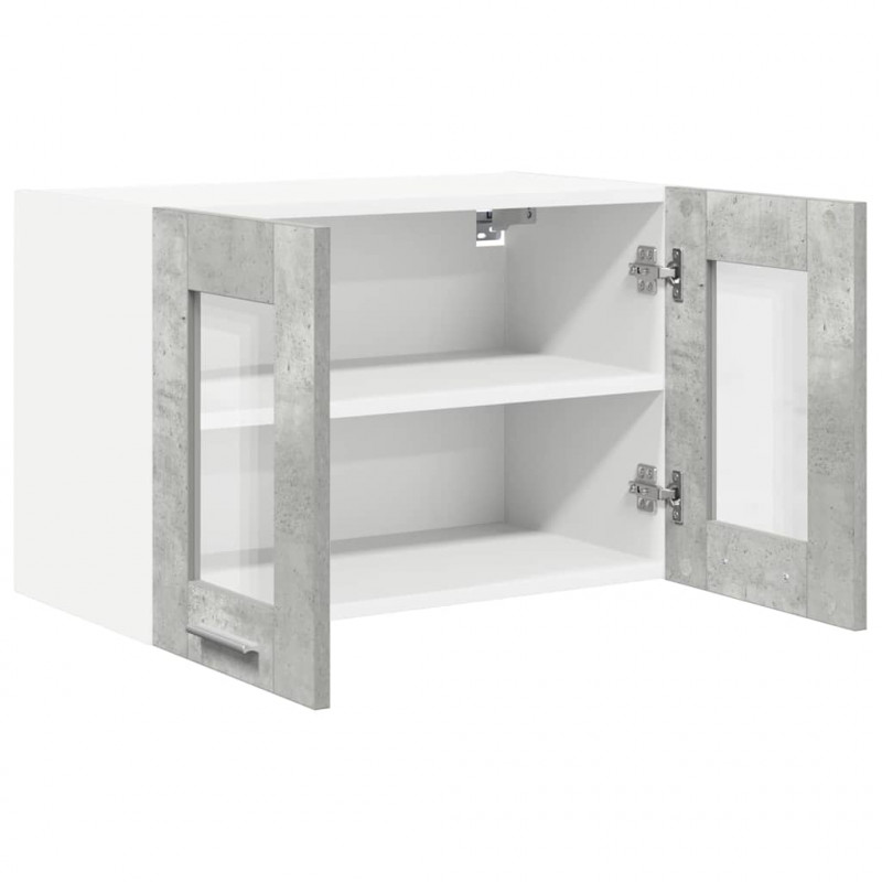 Szafka wisząca z drzwiami 2 pcs Betonowy szary 60 x 31 x 40 cm