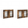 Szafka wisząca z drzwiami 2 pcs Dąb wędzony 60 x 31 x 40 cm