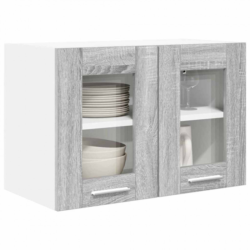 Szafka wisząca z drzwiami 2 pcs Szary Sonoma 60 x 31 x 40 cm