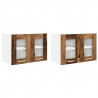 Szafka wisząca z drzwiami 2 pcs Stare drewno 60 x 31 x 40 cm