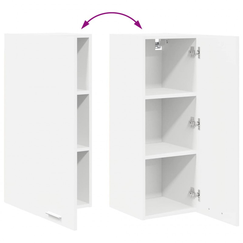 Szafka wisząca z przechowywaniem 2 pcs Biały 30 x 31 x 80 cm