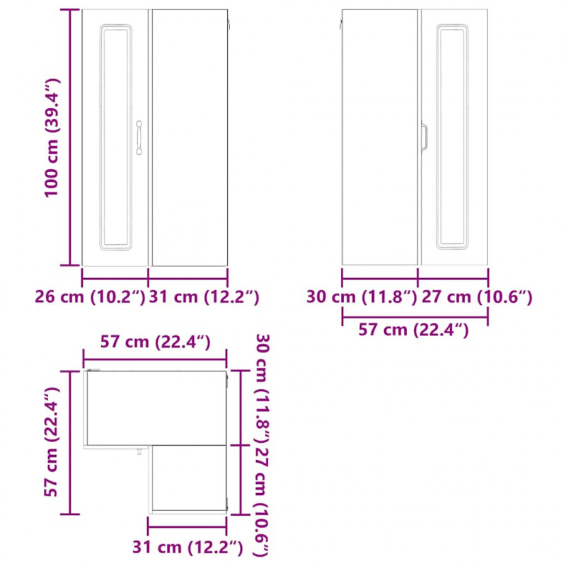 Szafka kuchenna Kalmar Brązowy dąb 57 x 57 x 100 cm