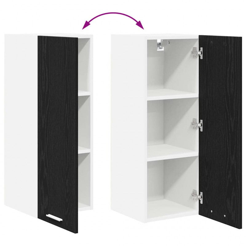 Szafka wisząca 2 pcs Czarny Dąb i Biały 30 x 31 x 80 cm