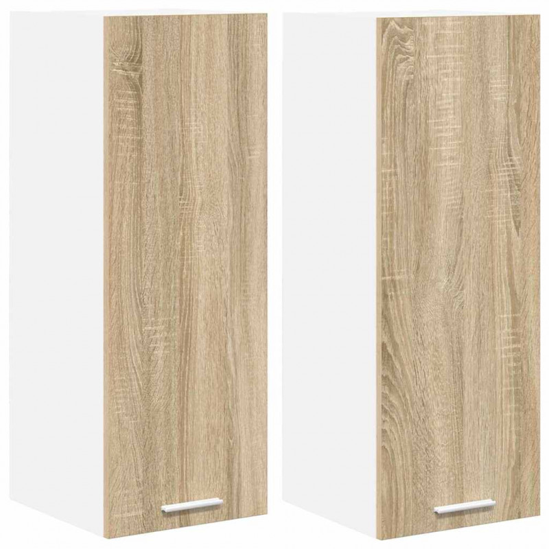 Szafka wisząca 2 pcs Dąb Sonoma i Biały 30 x 31 x 80 cm