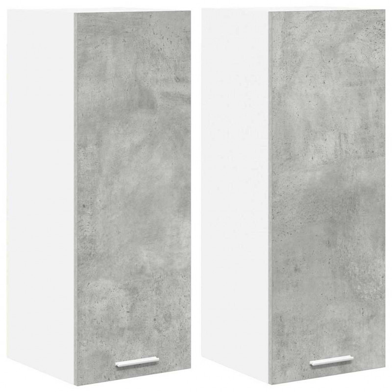 Szafka wisząca 2 pcs Betonowa szarość i biel 30 x 31 x 80 cm