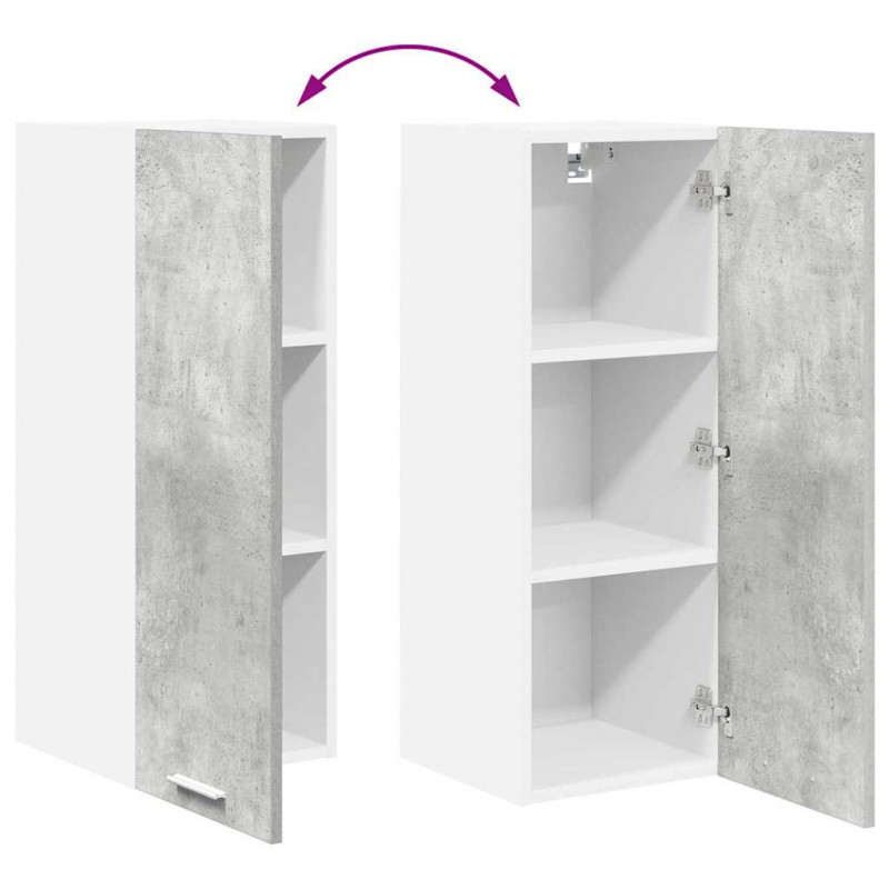 Szafka wisząca 2 pcs Betonowa szarość i biel 30 x 31 x 80 cm
