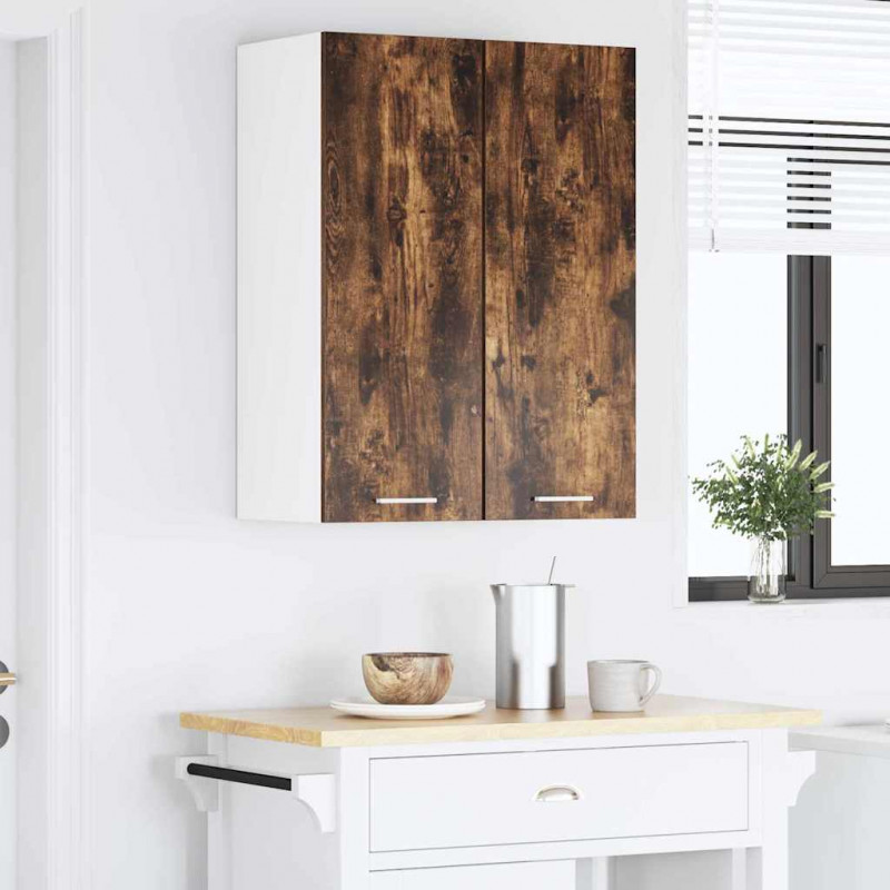 Szafka wisząca Riga 2 pcs Wędzony dąb i biały 30 x 31 x 80 cm