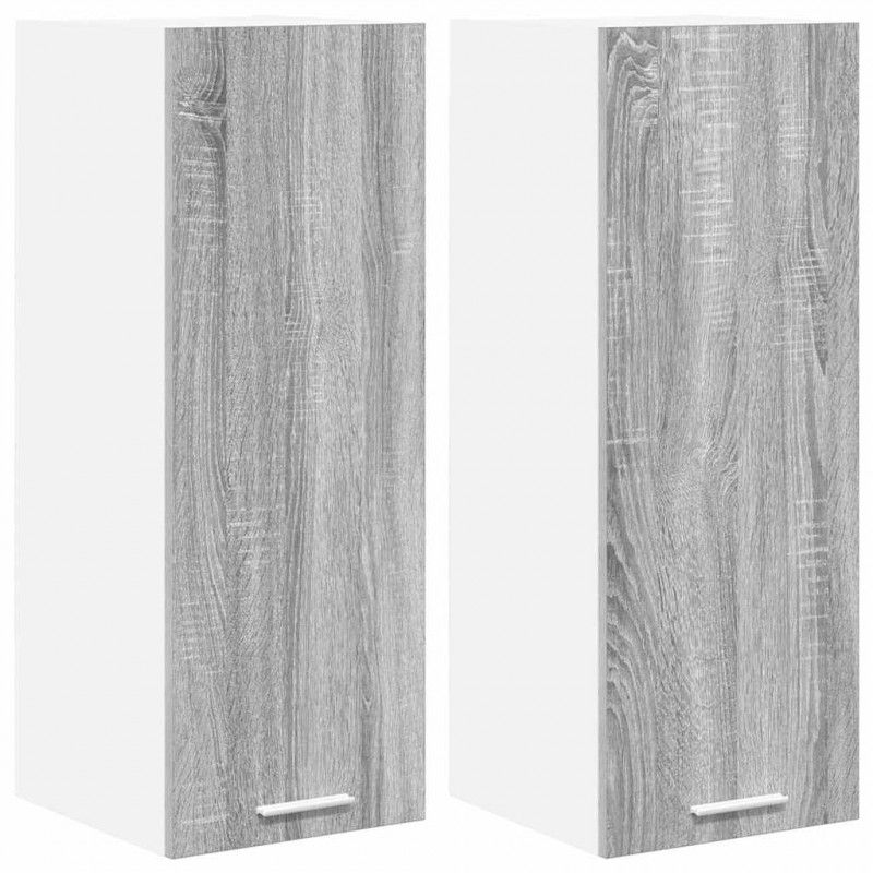 Szafka wisząca 2 pcs Szary Sonoma i Biały 30 x 31 x 80 cm