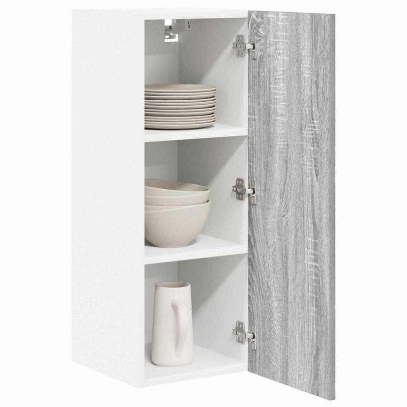 Szafka wisząca 2 pcs Szary Sonoma i Biały 30 x 31 x 80 cm