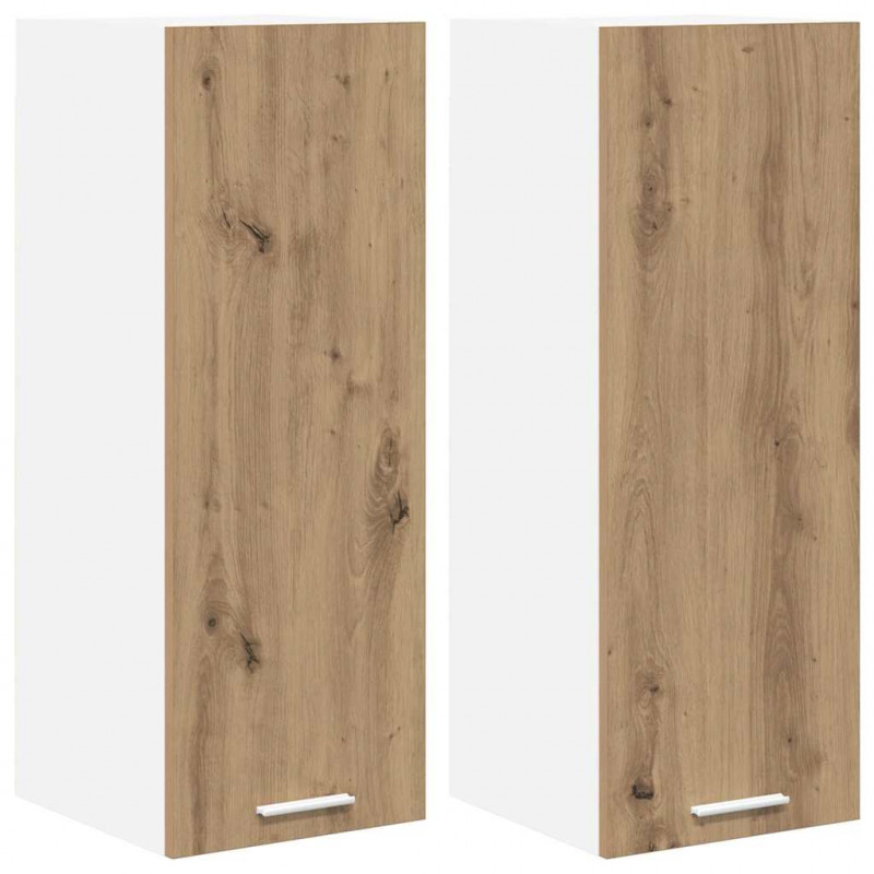 Szafka wisząca 2 pcs Dąb rzemieślniczy i biały 30 x 31 x 80 cm