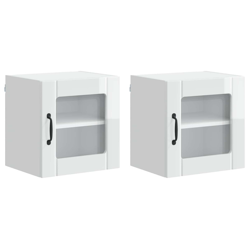 Szafka kuchenna 2 pcs Wysoki połysk biały 40 x 31 x 40 cm