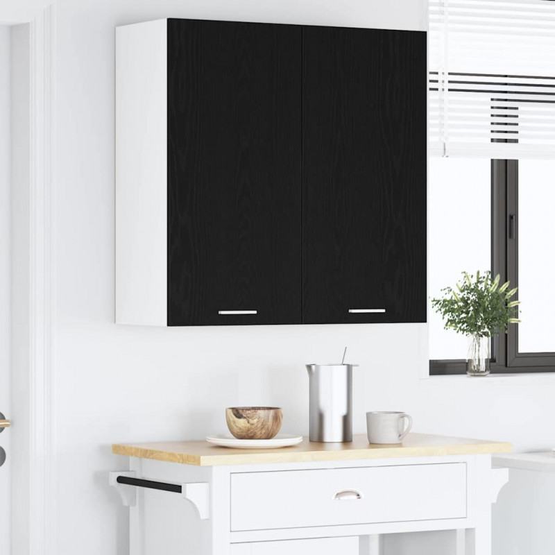 Szafka wisząca z przechowywaniem Czarny Dąb 80 x 31 x 80 cm