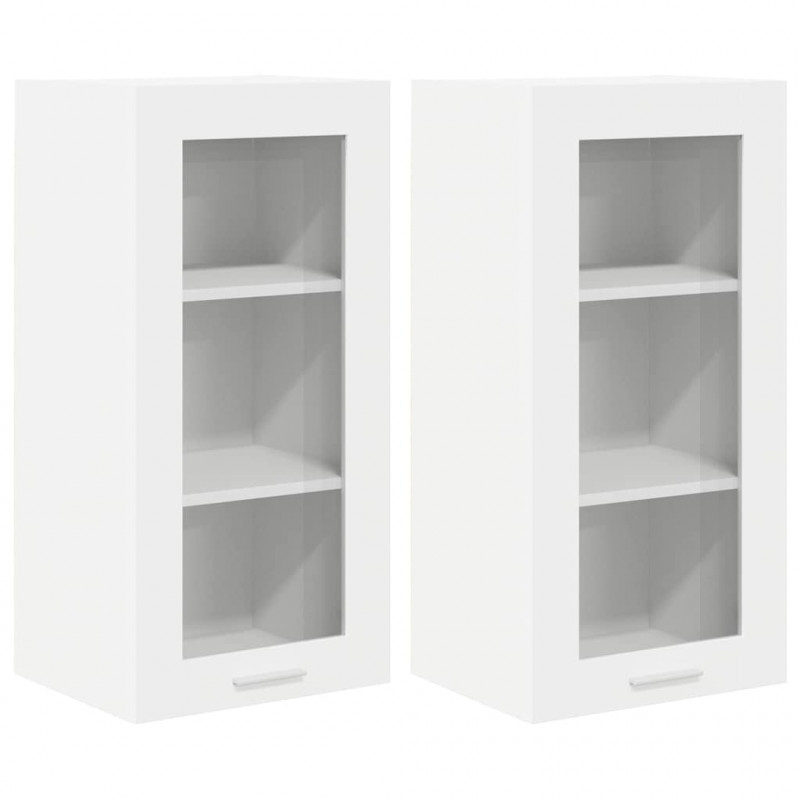 Szafka wisząca z przechowywaniem 2 pcs Biały 40 x 31 x 80 cm