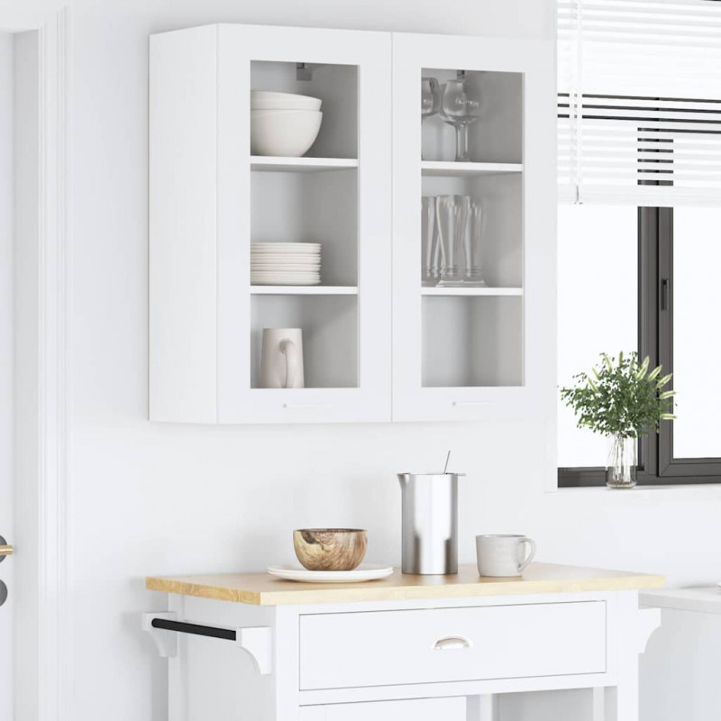 Szafka wisząca z przechowywaniem 2 pcs Biały 40 x 31 x 80 cm