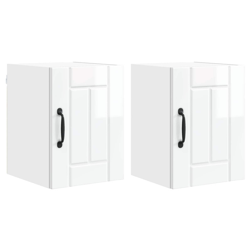 Szafka kuchenna 2 pcs Wysoki połysk biały 30 x 31 x 40 cm
