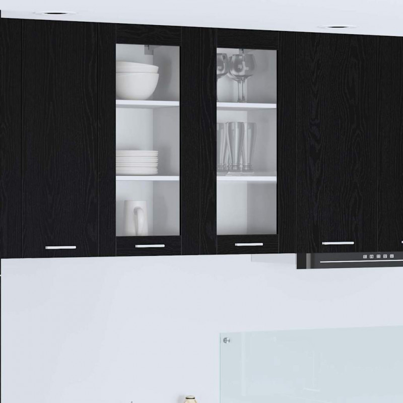 Szafka wisząca z drzwiami 2 pcs Czarny Dąb 40 x 31 x 80 cm