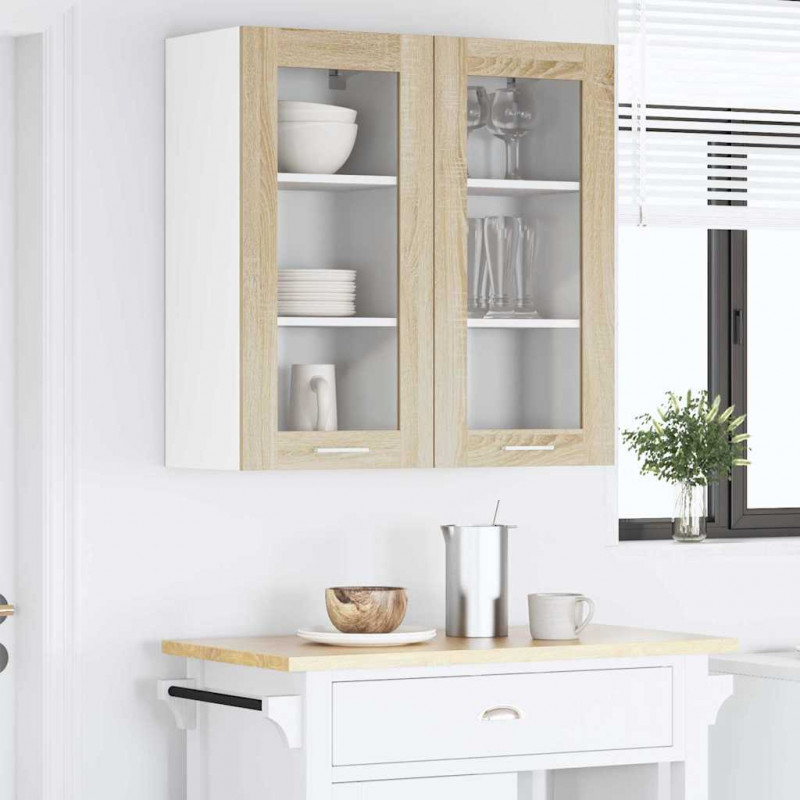 Szafka wisząca z drzwiami 2 pcs Dąb Sonoma 40 x 31 x 80 cm
