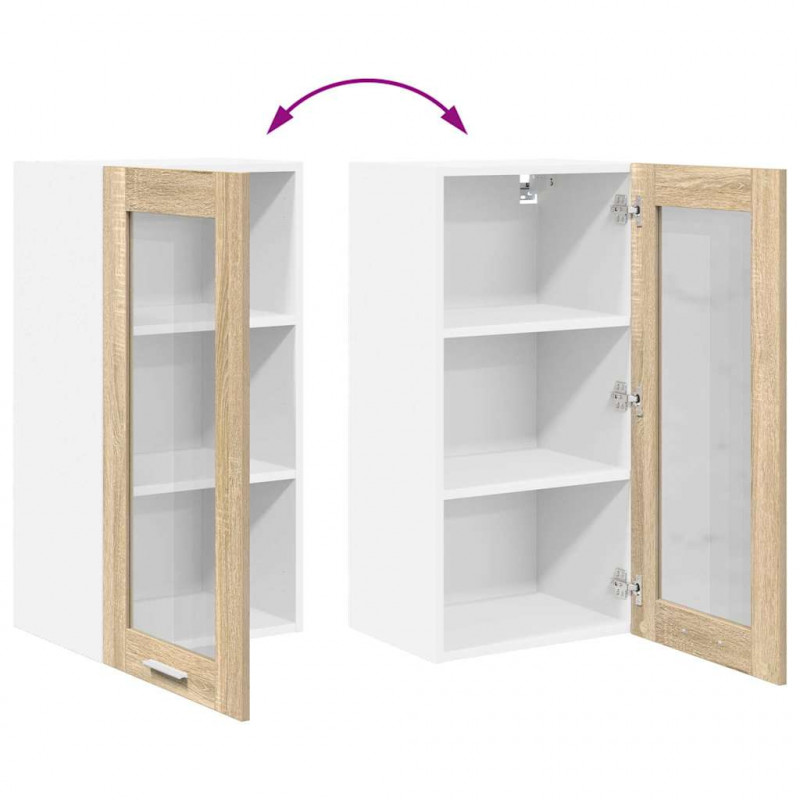 Szafka wisząca z drzwiami 2 pcs Dąb Sonoma 40 x 31 x 80 cm