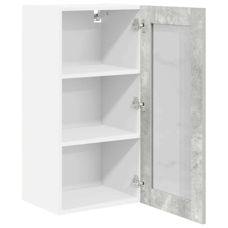 Szafka wisząca z drzwiami 2 pcs Betonowy szary 40 x 31 x 80 cm