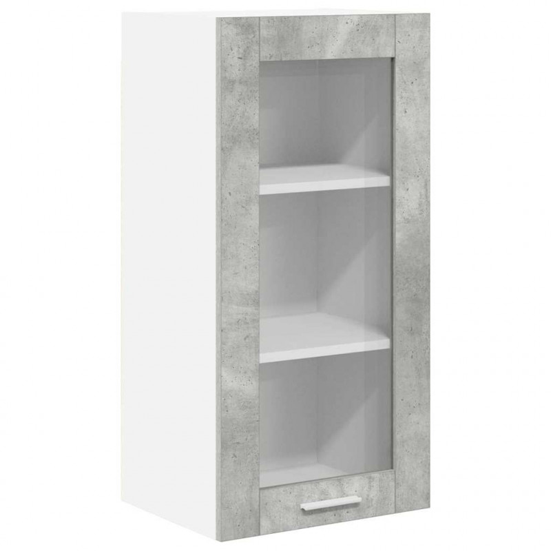 Szafka wisząca z drzwiami 2 pcs Betonowy szary 40 x 31 x 80 cm
