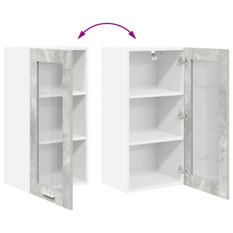 Szafka wisząca z drzwiami 2 pcs Betonowy szary 40 x 31 x 80 cm