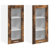 Szafka wisząca z drzwiami 2 pcs Dąb wędzony 40 x 31 x 80 cm