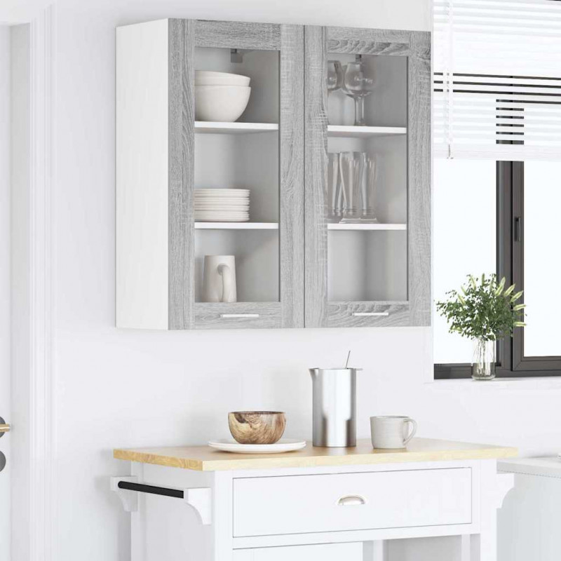 Szafka wisząca z drzwiami 2 pcs Szary Sonoma 40 x 31 x 80 cm