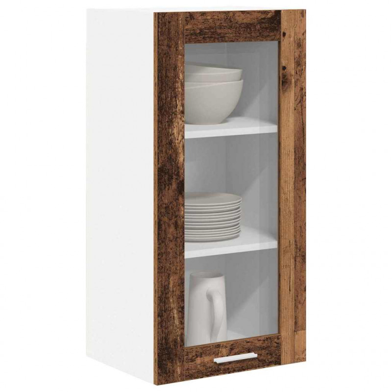 Szafka wisząca z drzwiami 2 pcs Stare drewno 40 x 31 x 80 cm