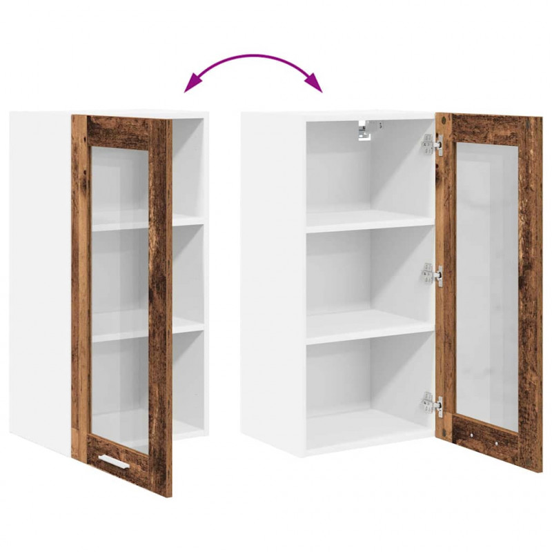Szafka wisząca z drzwiami 2 pcs Stare drewno 40 x 31 x 80 cm