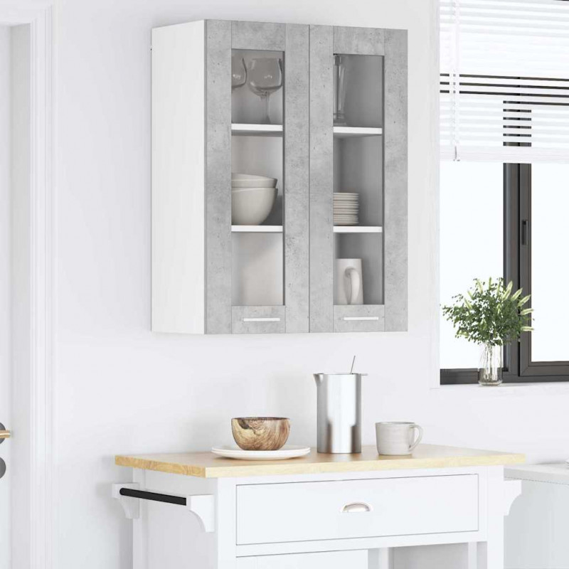 Szafka wisząca z przechowywaniem Betonowy szary 60 x 31 x 80 cm