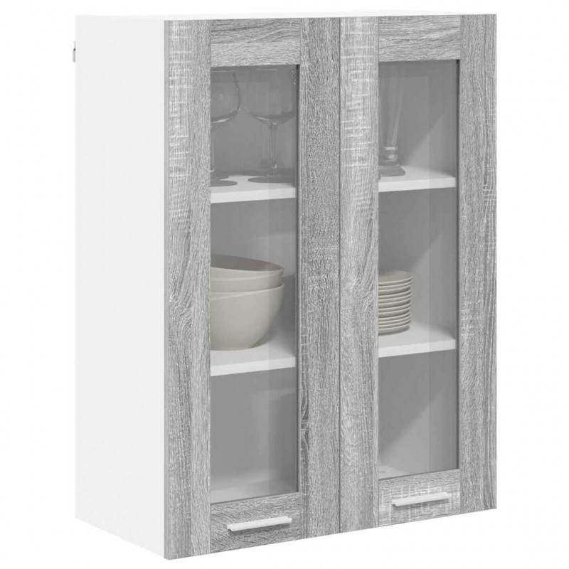 Szafka wisząca z przechowywaniem Szary Sonoma 60 x 31 x 80 cm