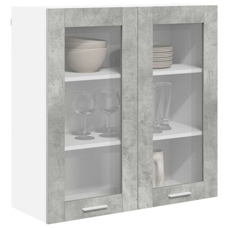 Szafka wisząca z przechowywaniem Betonowy szary 80 x 31 x 80 cm