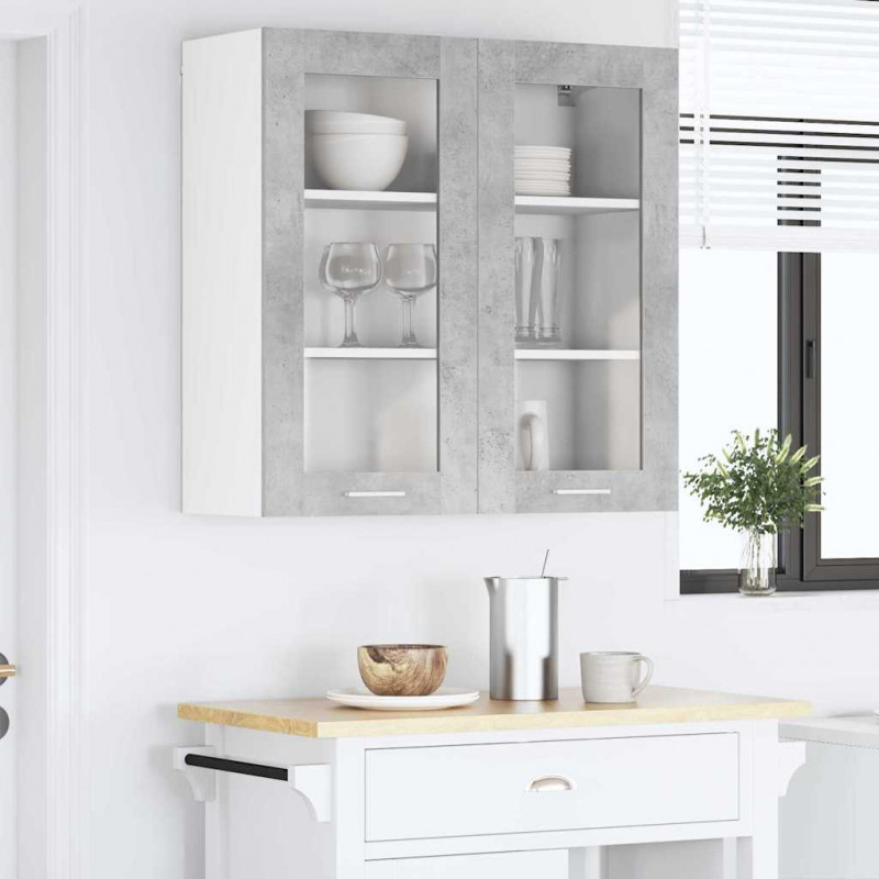 Szafka wisząca z przechowywaniem Betonowy szary 80 x 31 x 80 cm