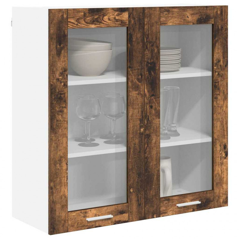 Szafka wisząca z przechowywaniem Dąb wędzony 80 x 31 x 80 cm