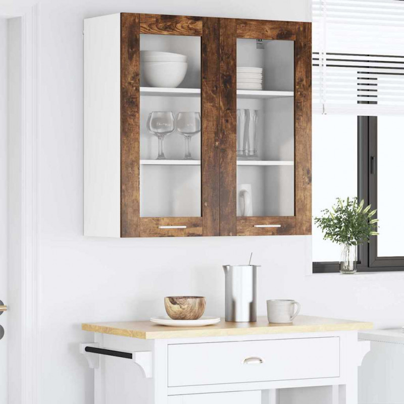 Szafka wisząca z przechowywaniem Dąb wędzony 80 x 31 x 80 cm