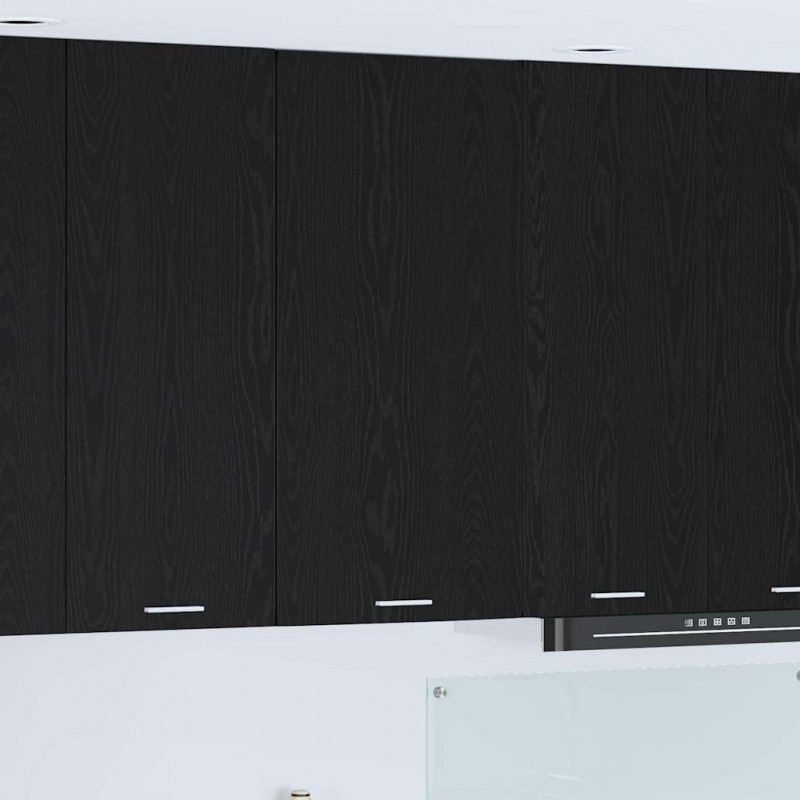 Szafka wisząca z drzwiami Czarny Dąb i Biały 50 x 31 x 100 cm