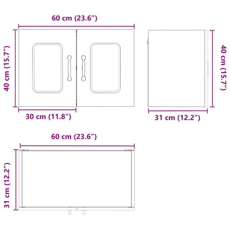 Szafka kuchenna Kalmar 2 pcs Czarny 60 x 31 x 40 cm
