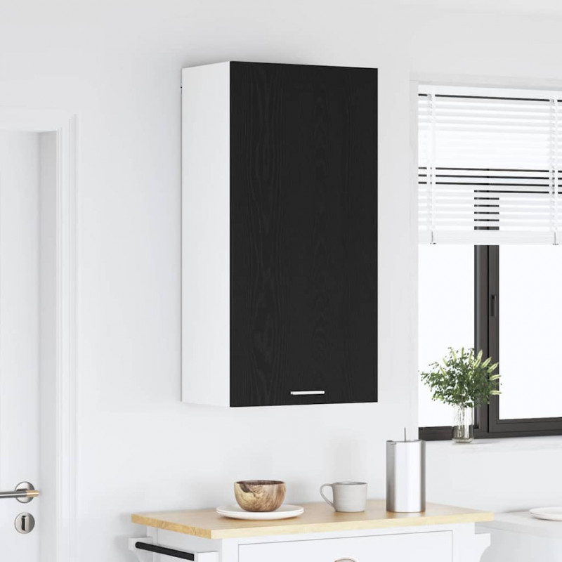 Szafka wisząca z drzwiami Czarny Dąb i Biały 50 x 31 x 100 cm