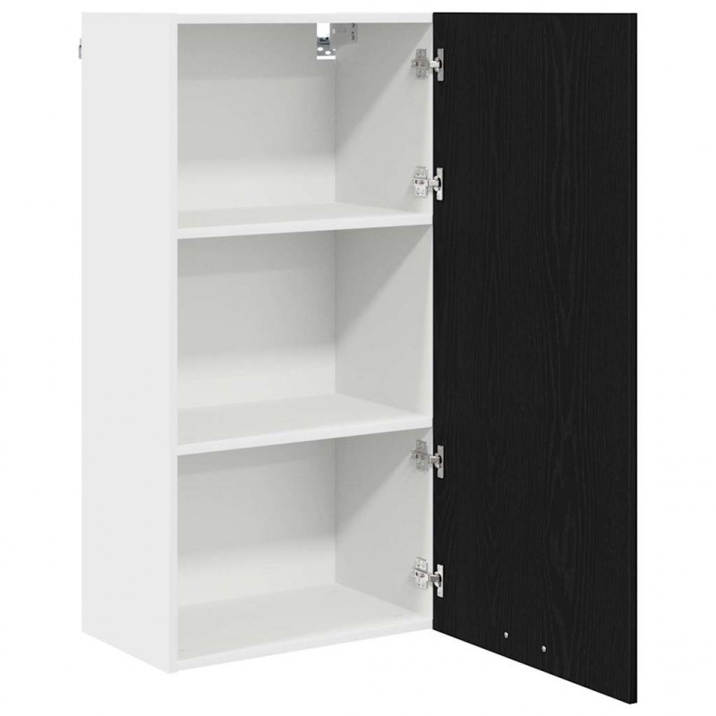 Szafka wisząca z drzwiami Czarny Dąb i Biały 50 x 31 x 100 cm