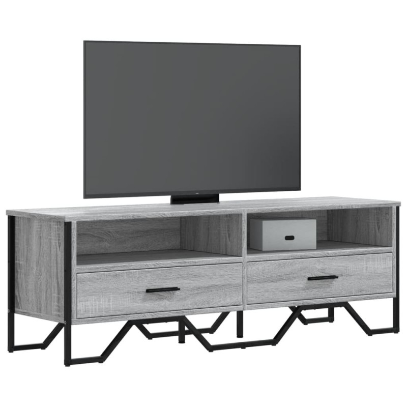 Szafka pod TV, szary dąb sonoma, 122x34x41 cm