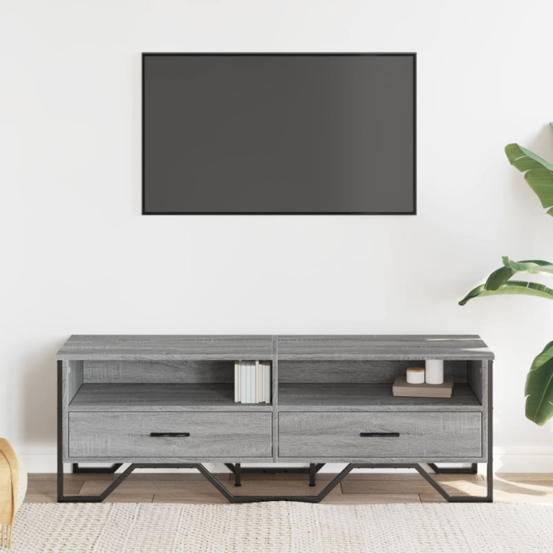 Szafka pod TV, szary dąb sonoma, 122x34x41 cm