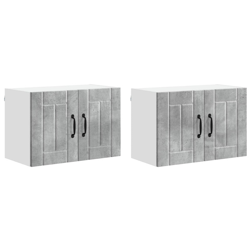 Szafki kuchenne naścienne 2 pcs Betonowy szary 60 x 31 x 40 cm