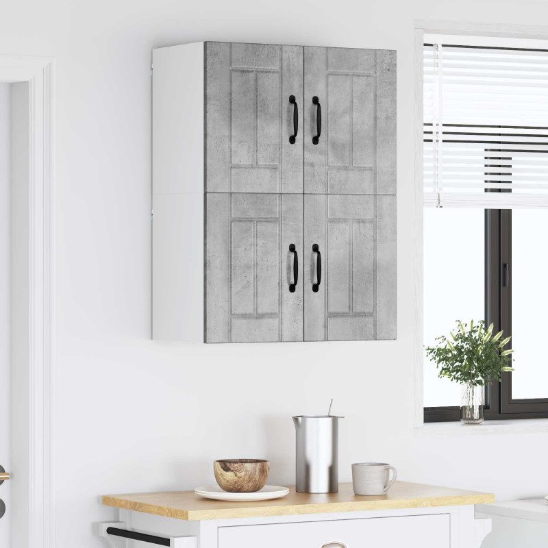 Szafki kuchenne naścienne 2 pcs Betonowy szary 60 x 31 x 40 cm