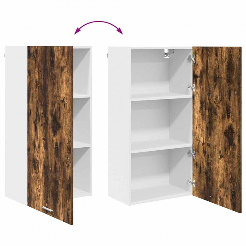 Szafka wisząca z drzwiami Wędzony dąb i biały 50 x 31 x 100 cm